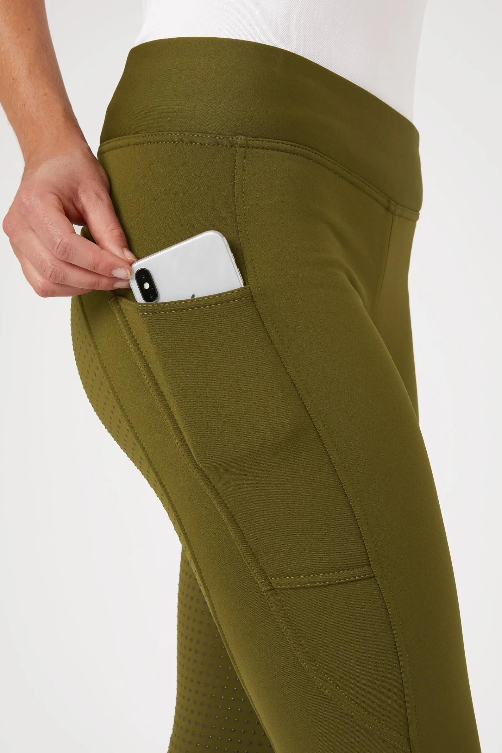 Horze Active Damen Winter Vollbesatzreitleggings mit Handytasche*Damen Thermoreithosen Und -Reitleggins Für Damen