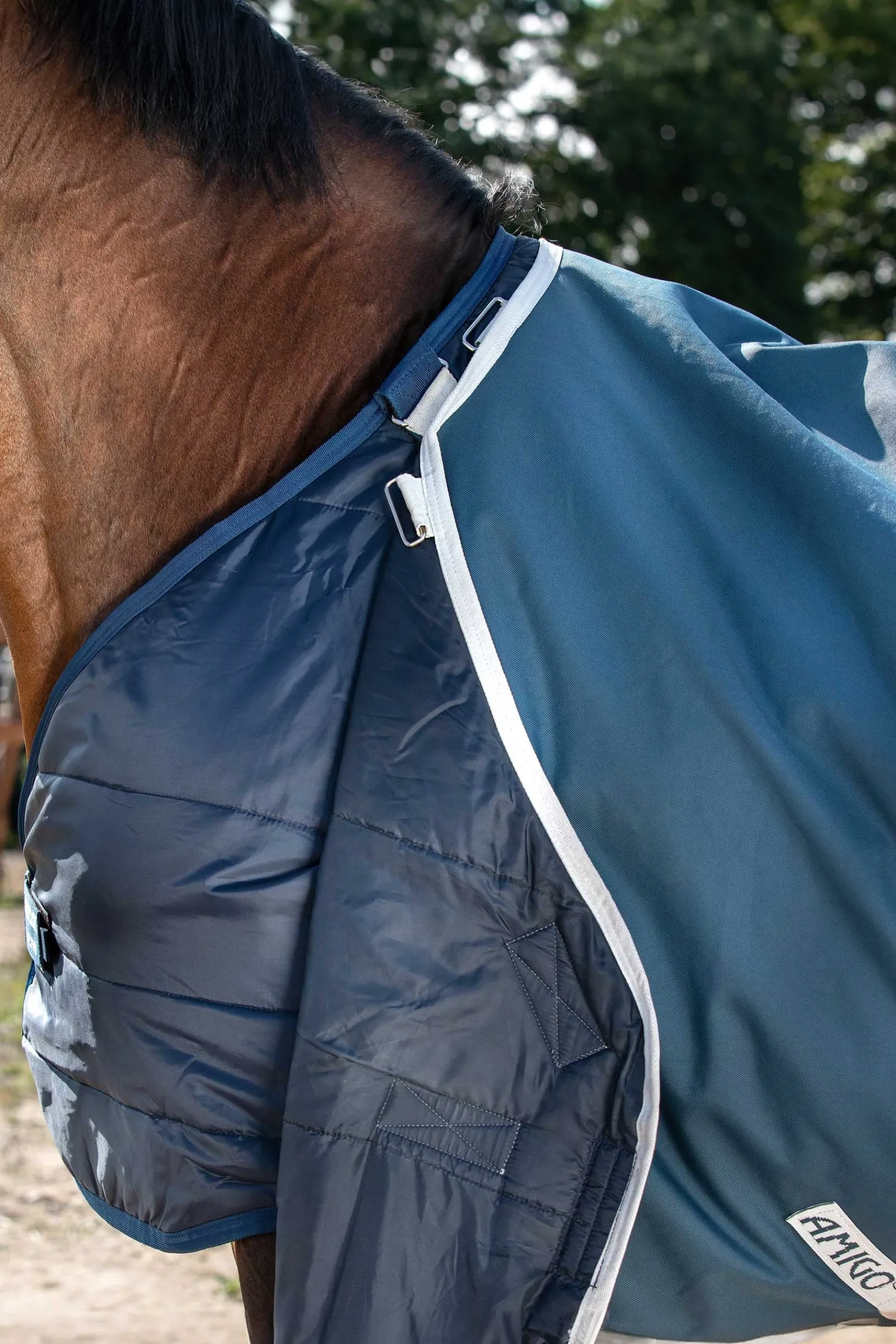 Horseware Amigo AmEco 12 Plus Weidedecke mit abnehmbarem Halsteil, 100g* Leichte Weidedecken