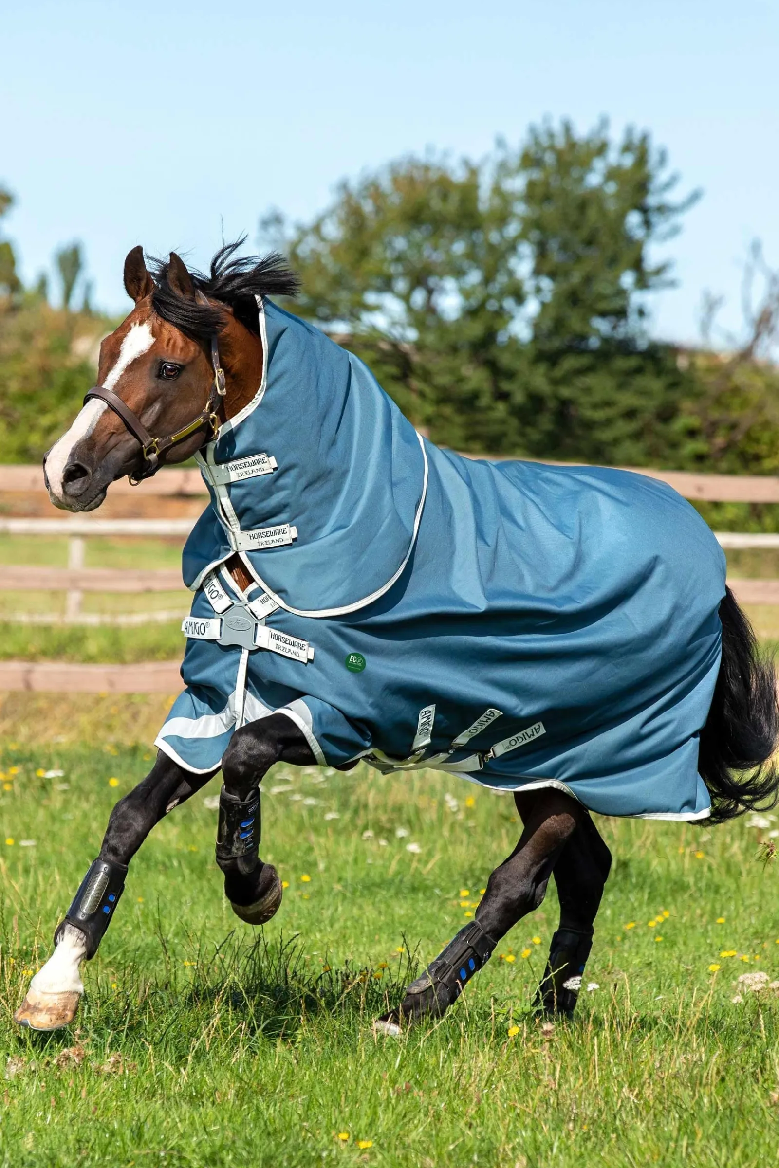 Horseware Amigo AmEco 12 Plus Weidedecke mit abnehmbarem Halsteil, 0 g* Leichte Weidedecken