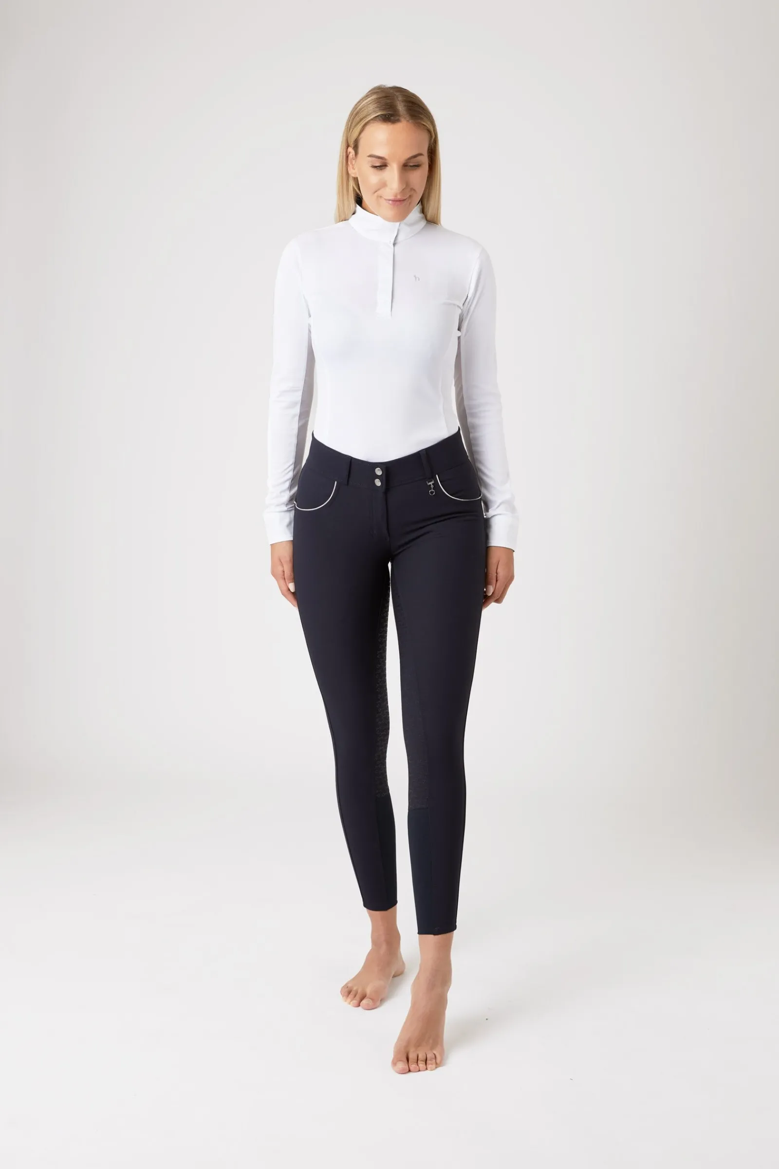 Horze Aubrey Damen Reithose mit Silikonvollbesatz und hohem Bund*Damen Reithose Für Damen Mit Vollbesatz