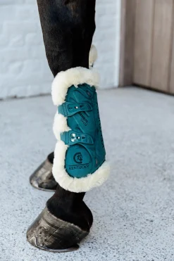 Kentucky Horsewear Bamboo Elastik Gamaschen mit veganem Lammfell* Gamaschen