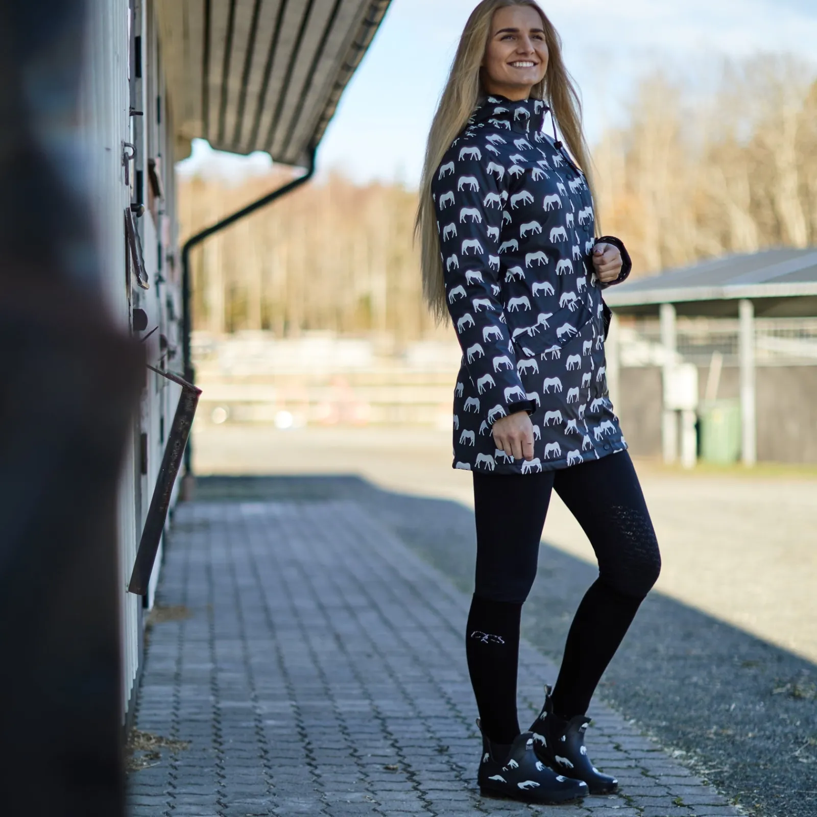 Horze Billie Damen Gummi Stiefeletten mit Print* Stallschuhe