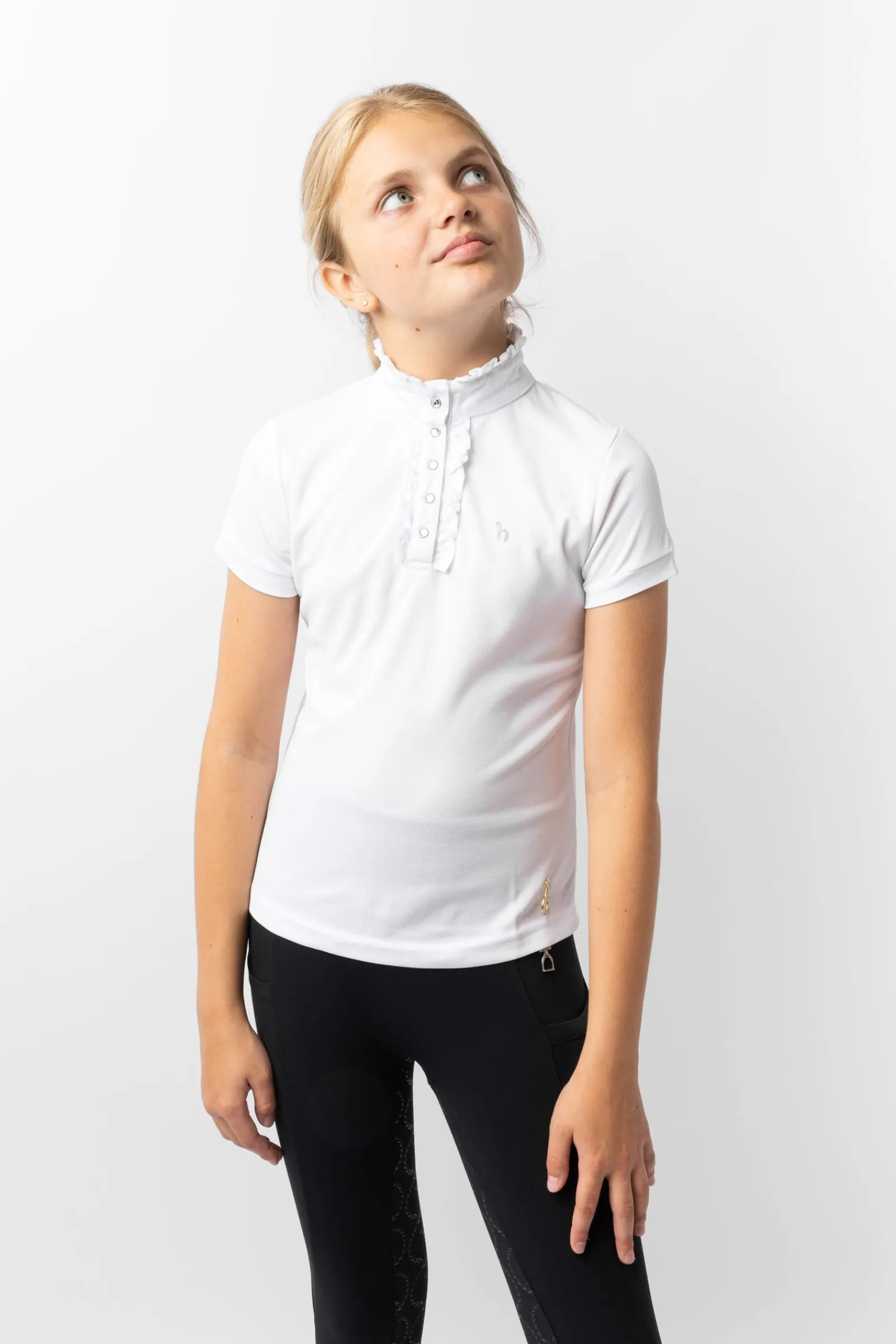 Horze Christel Kinder Turniershirt mit Kurzarm und Rüschen*Kinder Shirts & Polos Für Kinder