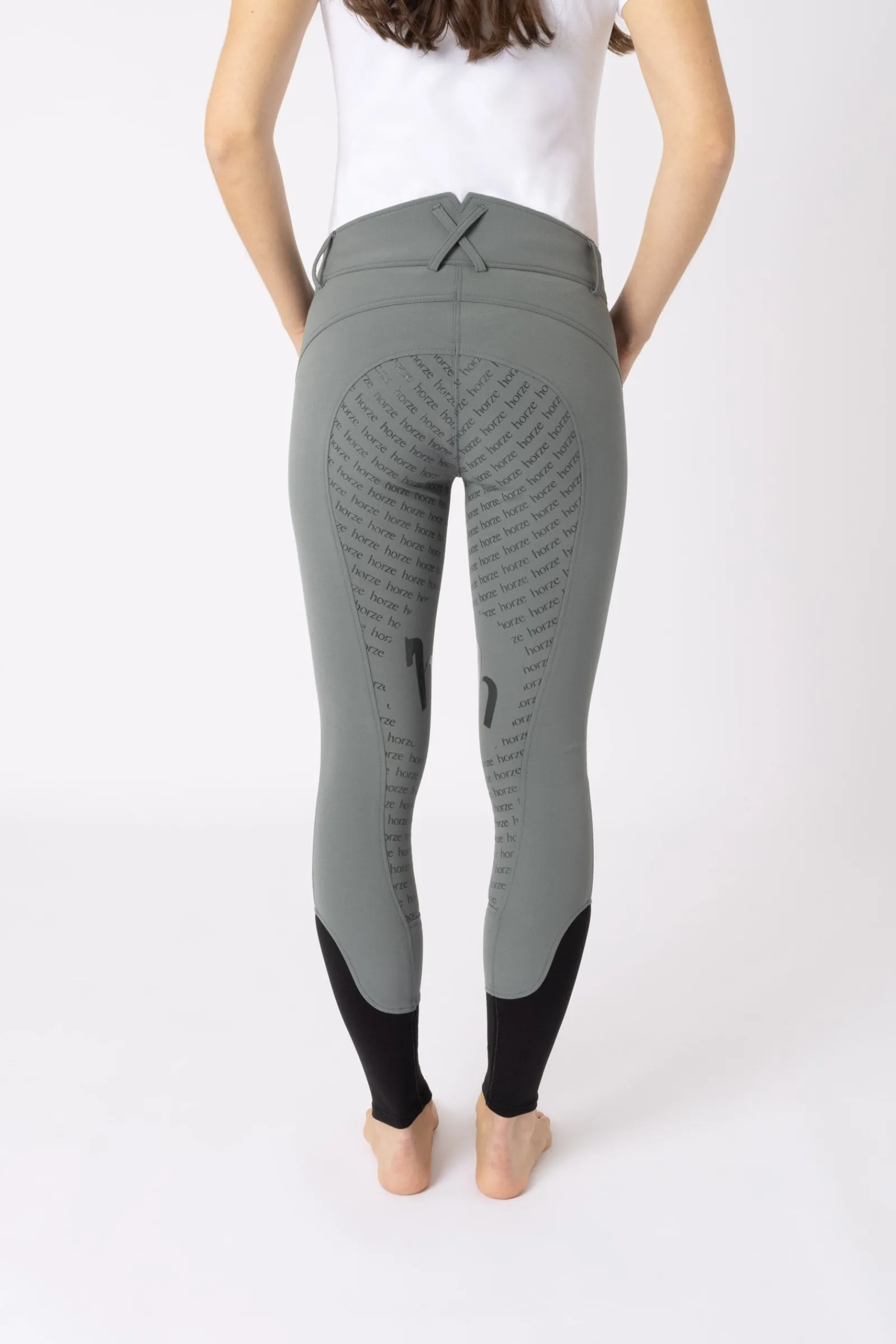 Horze Damen Reithose mit Silikonvollbesatz und hohem Bund*Damen Reithose Für Damen Mit Vollbesatz
