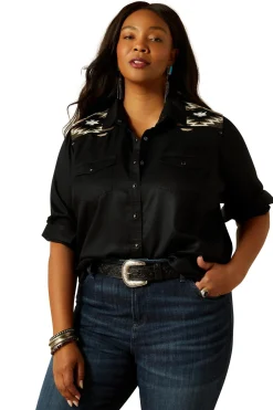 Ariat Dawn Damen Westernhemd mit Druckknöpfen und langen Ärmeln*Damen Shirts & Polos Für Damen