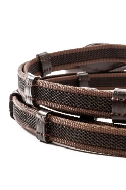 Kavalkade Double Ridge Rubberised Reins With 10 Stops, 16 mm* Zügel