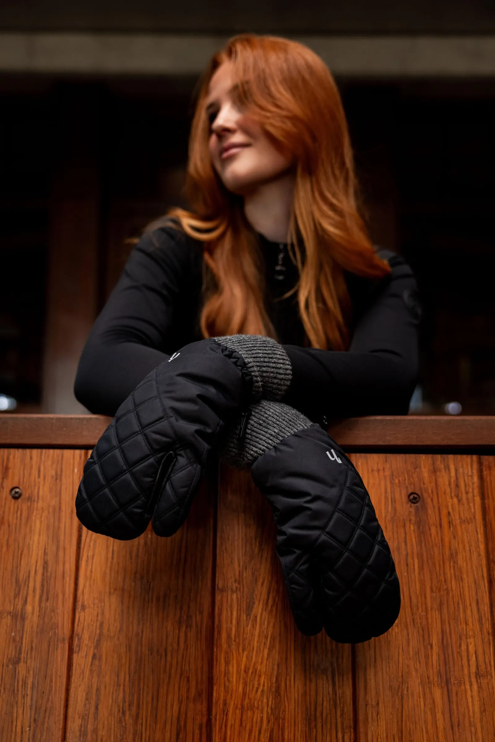 Horze gefütterte 3-Finger-Fäustlinge für den Winter* Winterreithandschuhe