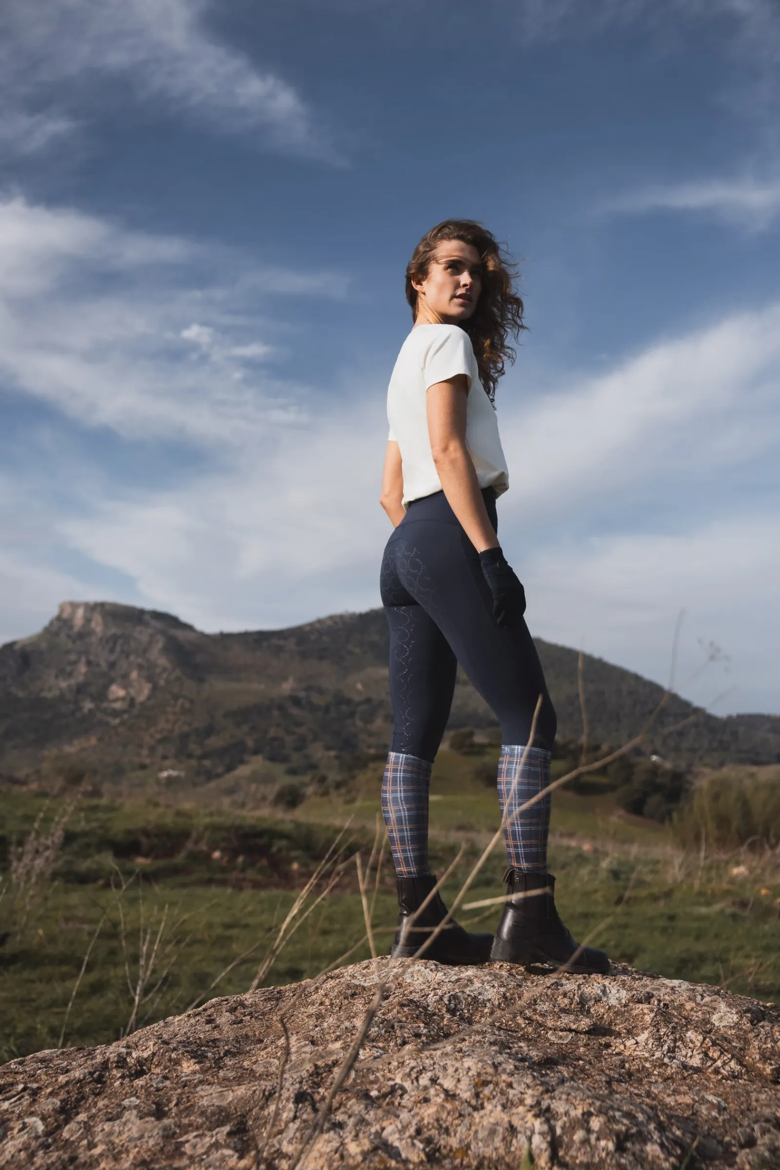 Horze Gillian Damen Reitleggings aus Kompressionsmaterial mit Vollbesatz*Damen Reitleggings Für Damen