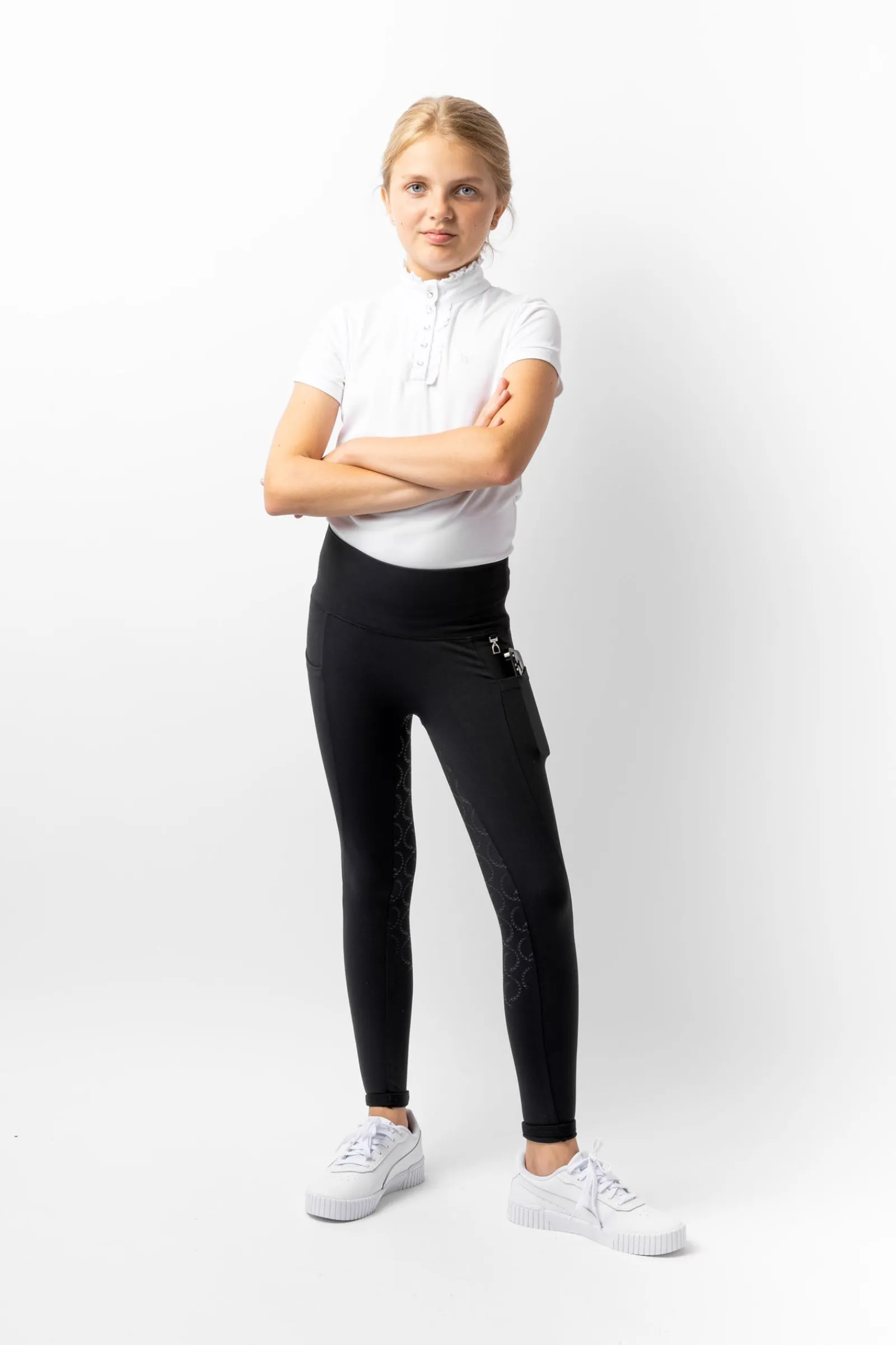 Horze Gillian Kinder Kompressionsreitleggings mit Vollbesatz*Kinder Reitleggings Für Kinder
