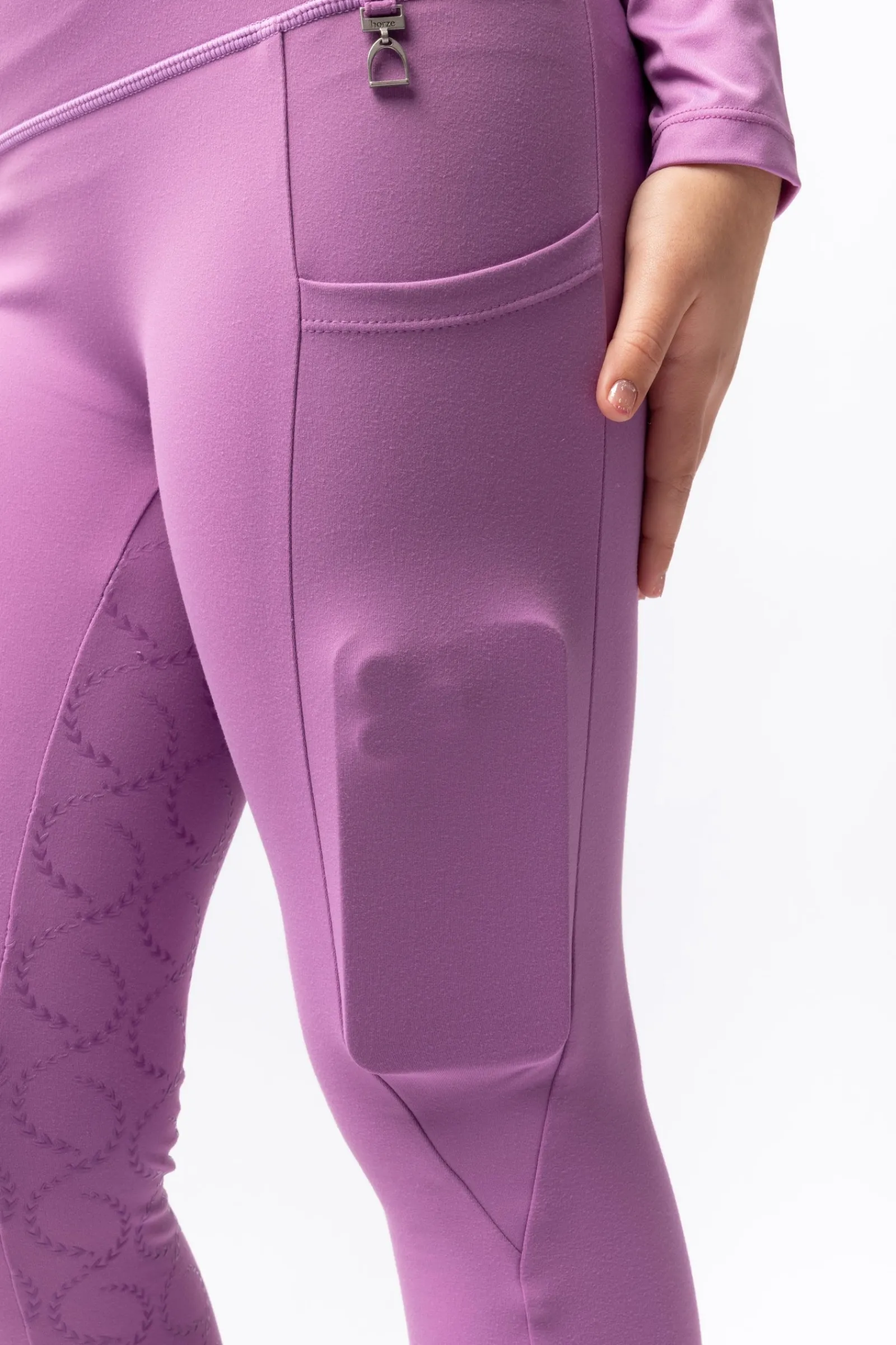 Horze Gillian Kinder Kompressionsreitleggings mit Vollbesatz*Kinder Reitleggings Für Kinder