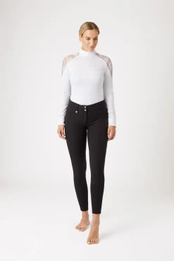Horze Grand Prix Damenreithose mit Silikon-Kniebesatz, UPF 50+*Damen Reithose Für Damen Mit Kniebesatz
