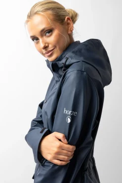 Horze Hazel Langer Damen-Regenmantel mit Schlitzen*Damen Mäntel & Jacken Für Damen