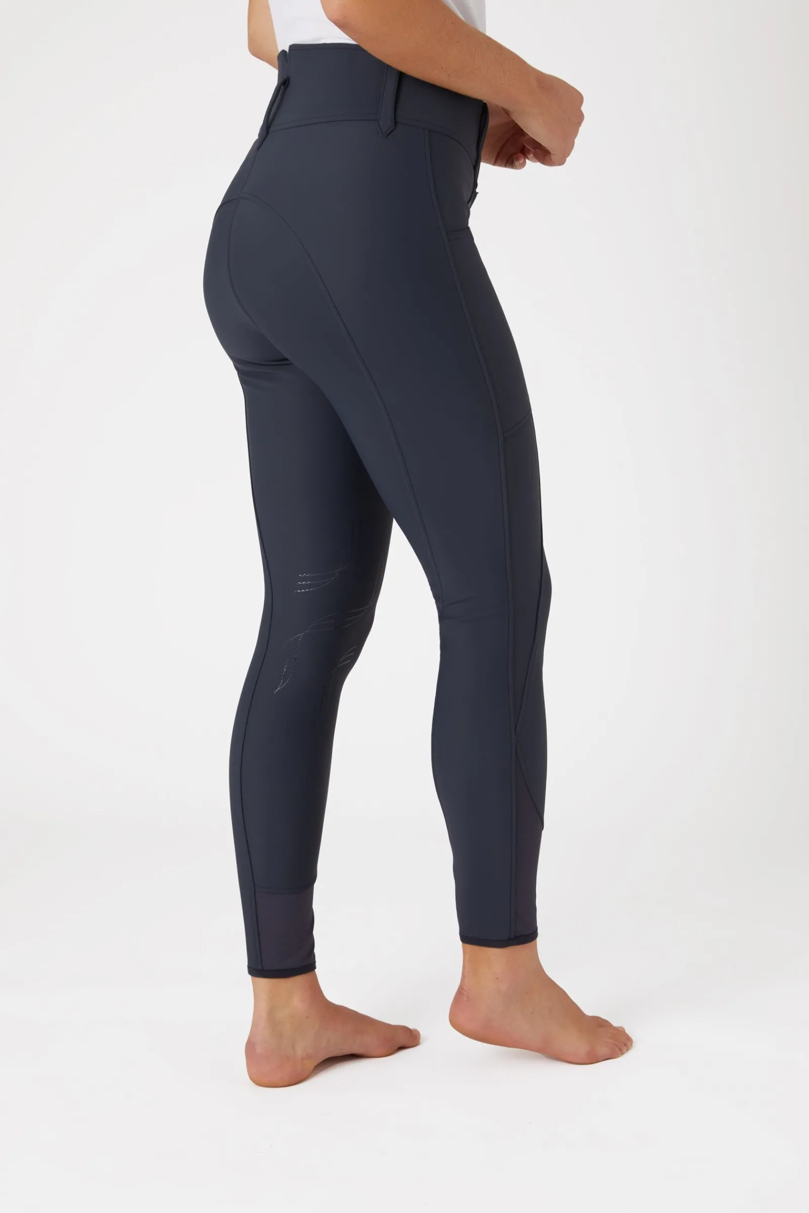 Horze Indira Damen Kniebesatzreithose mit hohem Bund*Damen Reithose Für Damen Mit Kniebesatz