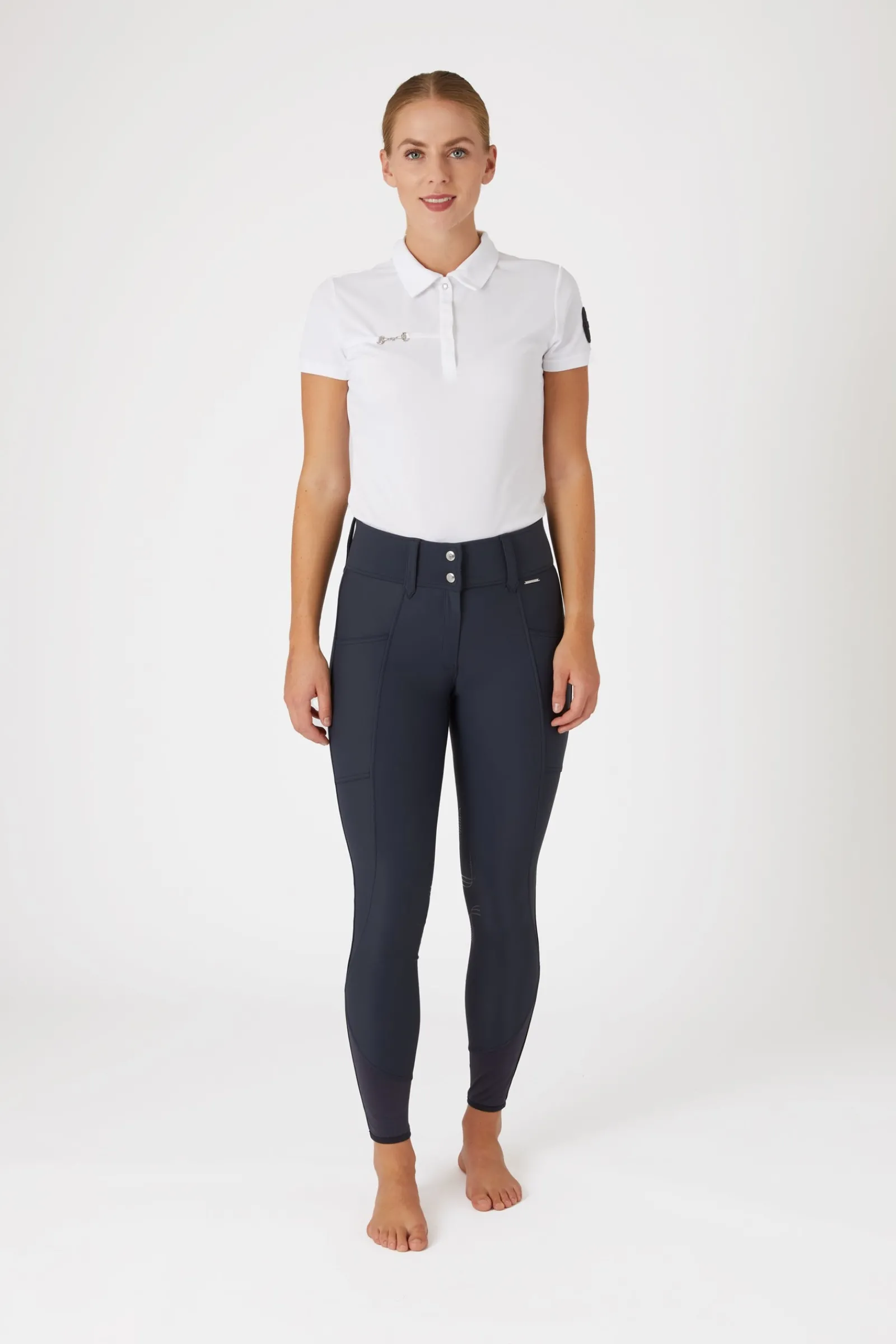 Horze Indira Damen Kniebesatzreithose mit hohem Bund*Damen Reithose Für Damen Mit Kniebesatz