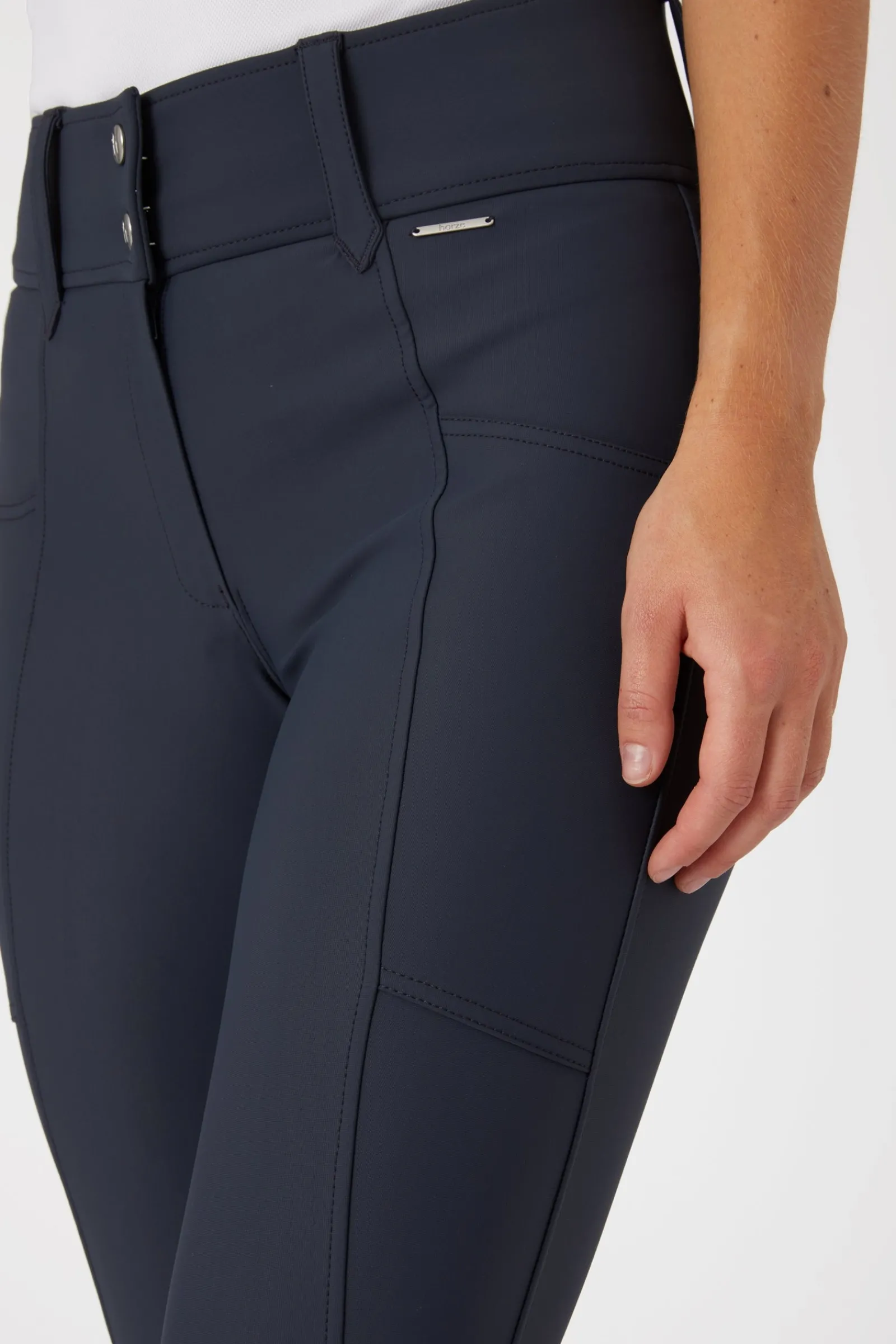 Horze Indira Damen Kniebesatzreithose mit hohem Bund*Damen Reithose Für Damen Mit Kniebesatz