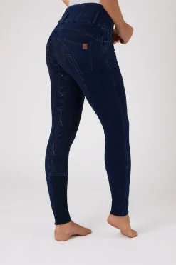 Horze Kacy Damen Jeans Thermoreithose mit Vollbesatz*Damen Thermoreithosen Und -Reitleggins Für Damen