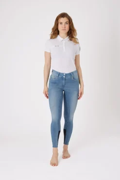 Horze Kaia Damen Reithose aus Vollbesatz in Jeansoptik mit Silikon Grip und hohem Bund*Damen Reithose Für Damen Mit Vollbesatz
