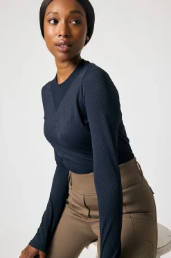 PS of Sweden Leandra L/S Gestreiftes Mesh-Shirt*Damen Shirts & Polos Für Damen