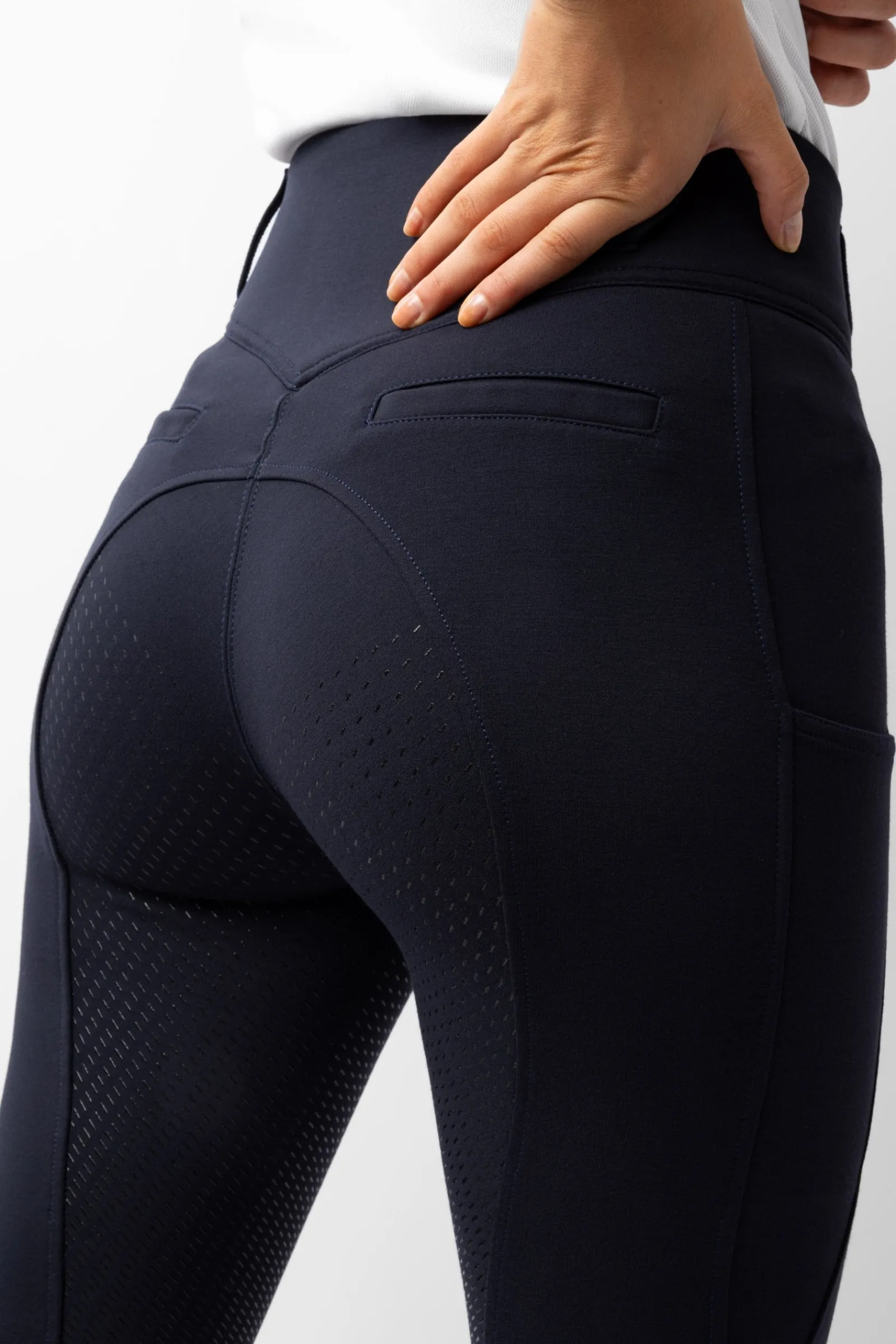 Horze Mira Damen Reithose mit Vollbesatz und hohem Bund*Damen Reithose Für Damen Mit Vollbesatz