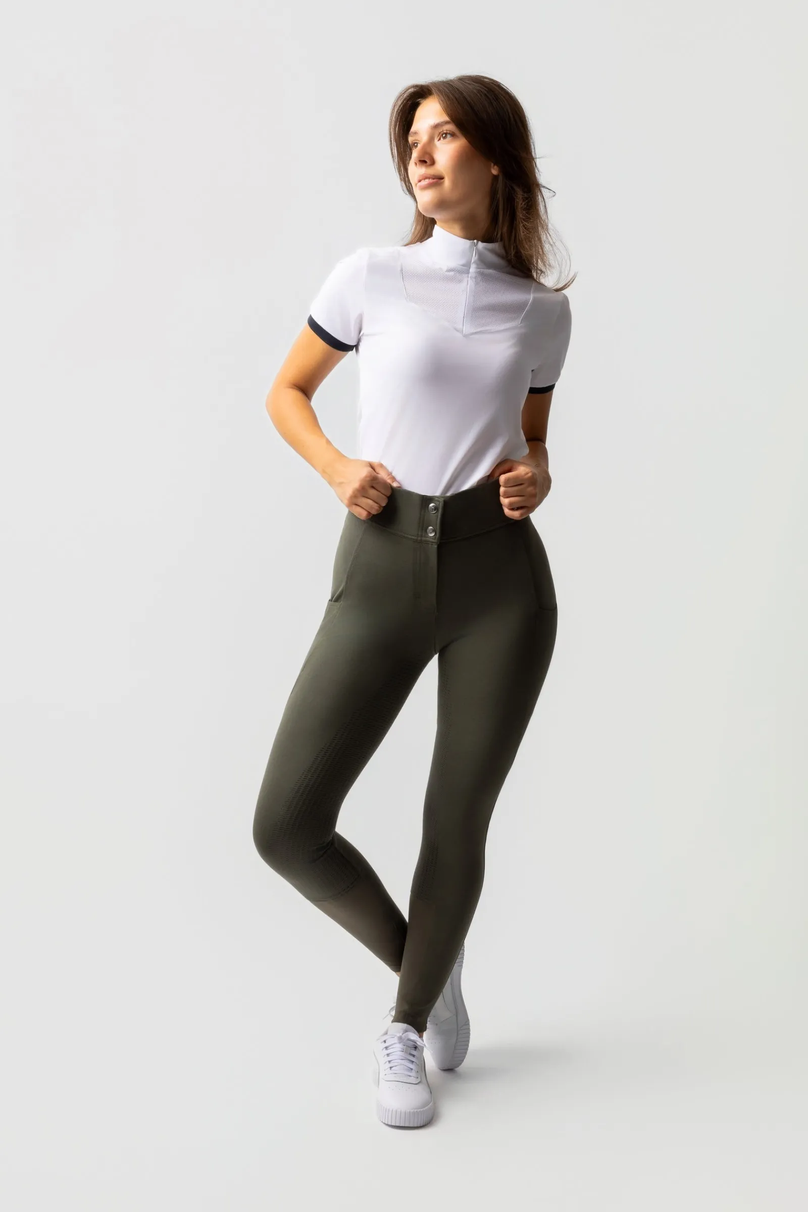 Horze Mira Damen Reithose mit Vollbesatz und hohem Bund*Damen Reithose Für Damen Mit Vollbesatz