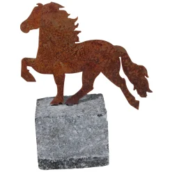 Karlslund Pferd aus Stahl mit Granitstein* Geschenkartikel