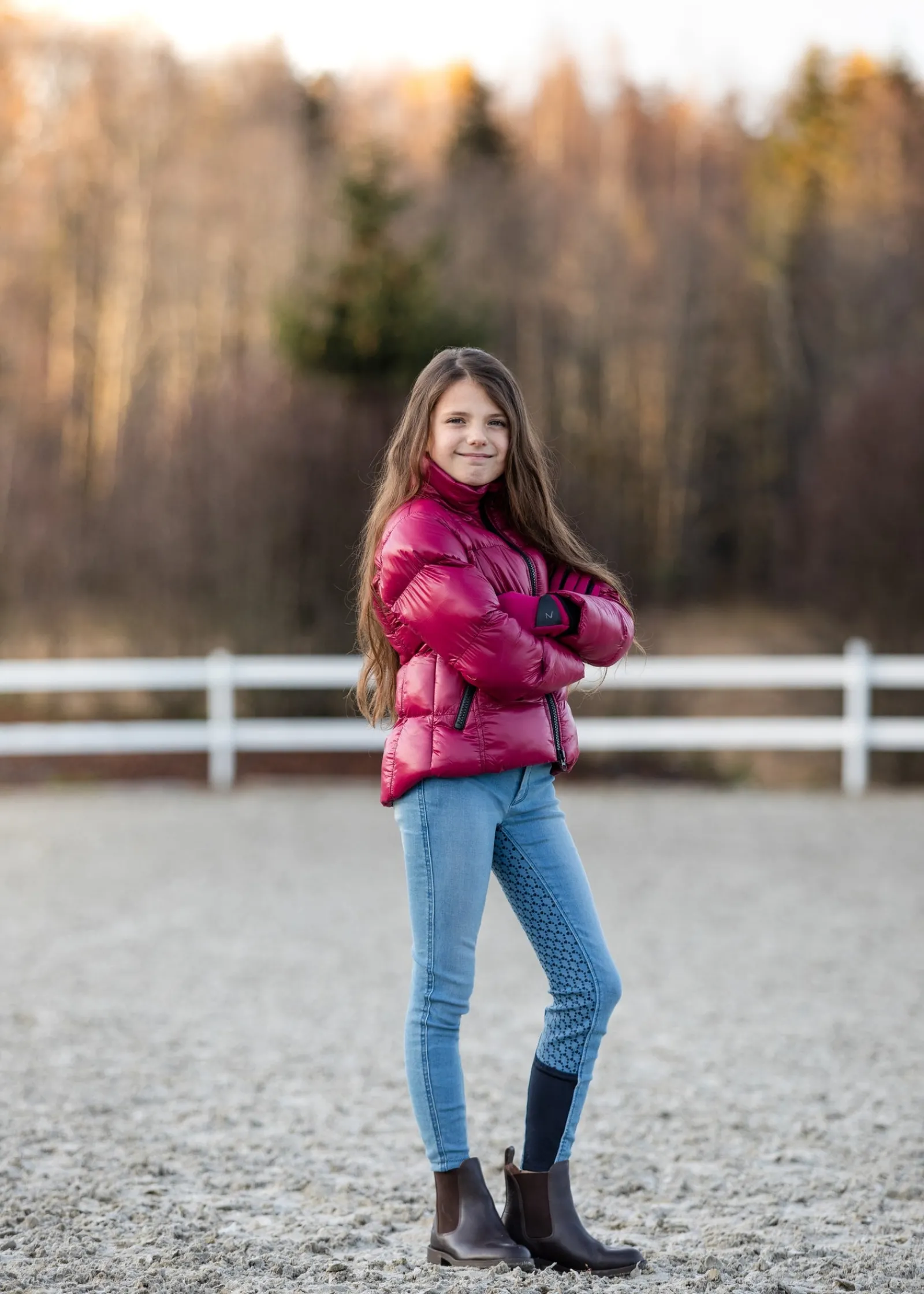 Horze Poppy Reithose mit Vollbesatz für Kinder in Jeansoptik und Silikon-Grip*Kinder Reithosen Für Kinder