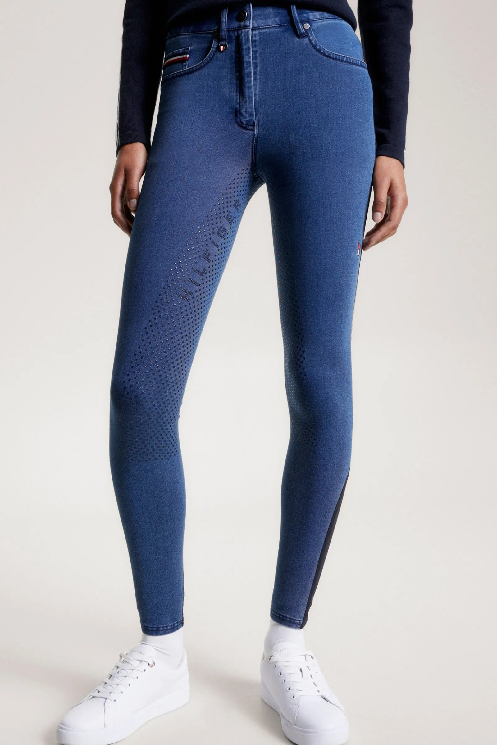 Tommy Hilfiger Equestrian Queens Denim Vollbesatz Reithose*Damen Reithose Für Damen Mit Vollbesatz