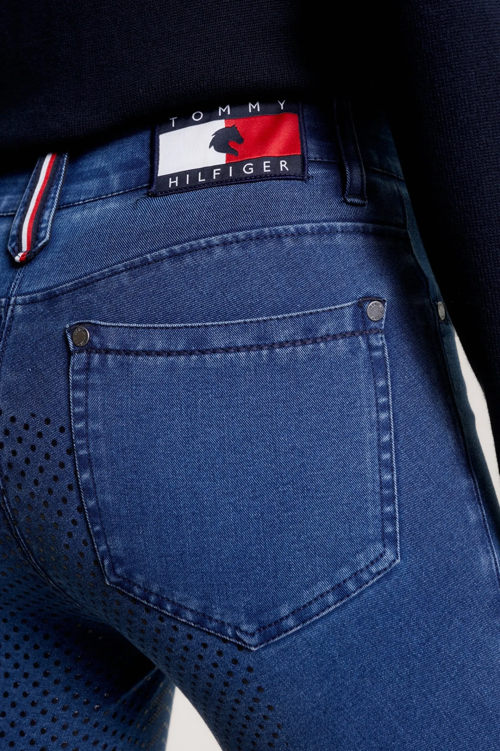 Tommy Hilfiger Equestrian Queens Denim Vollbesatz Reithose*Damen Reithose Für Damen Mit Vollbesatz