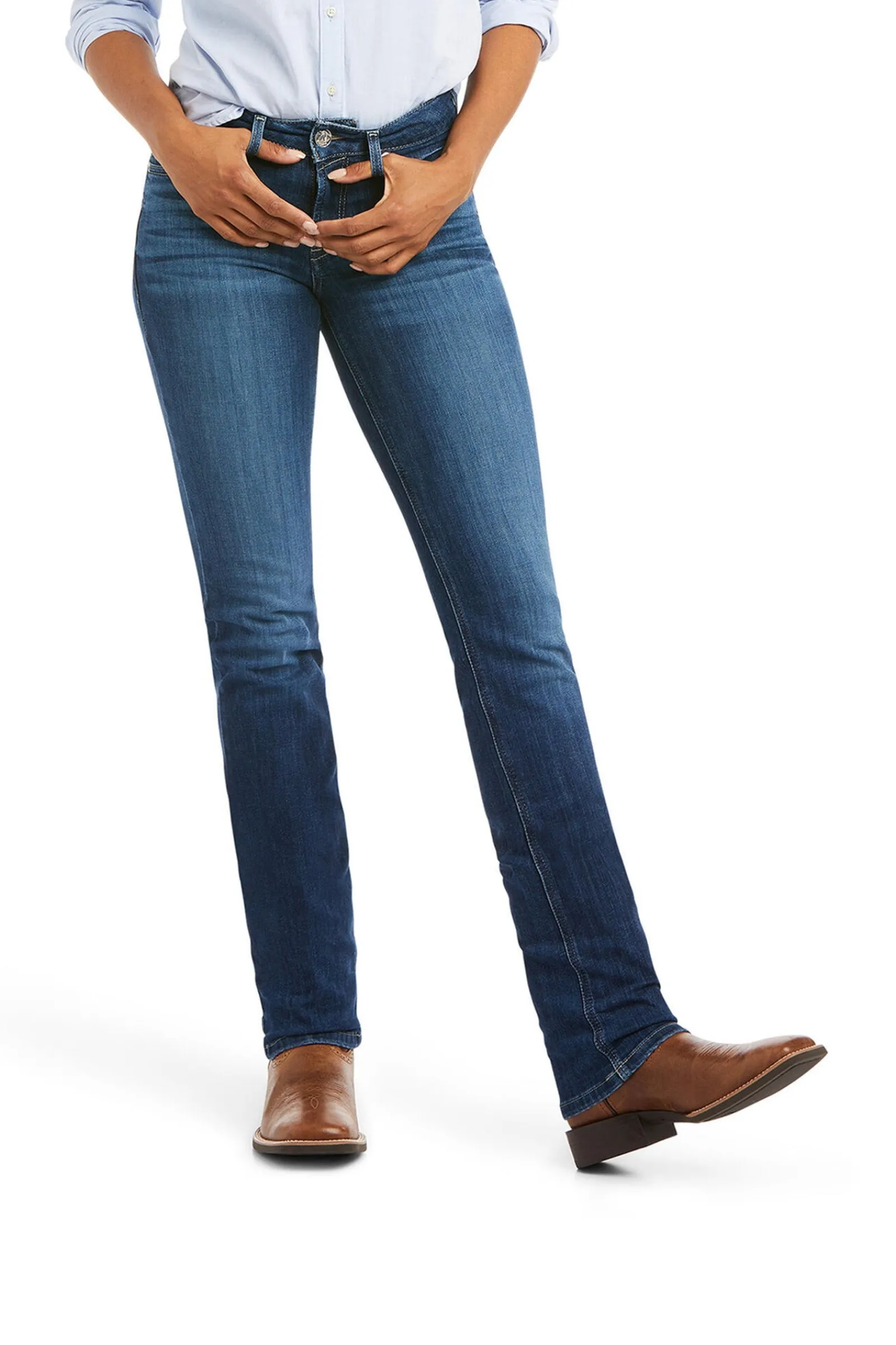 Ariat Real PR Abby Straight Reithose mit Vollbesatz in Jeansoptik für Damen*Damen Jodhpurreithose Für Damen