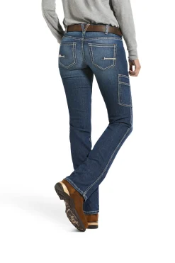Ariat Rebar Women's Durastretch Riveter Straight Leg Jeans*Damen Reithose Für Damen Mit Kniebesatz