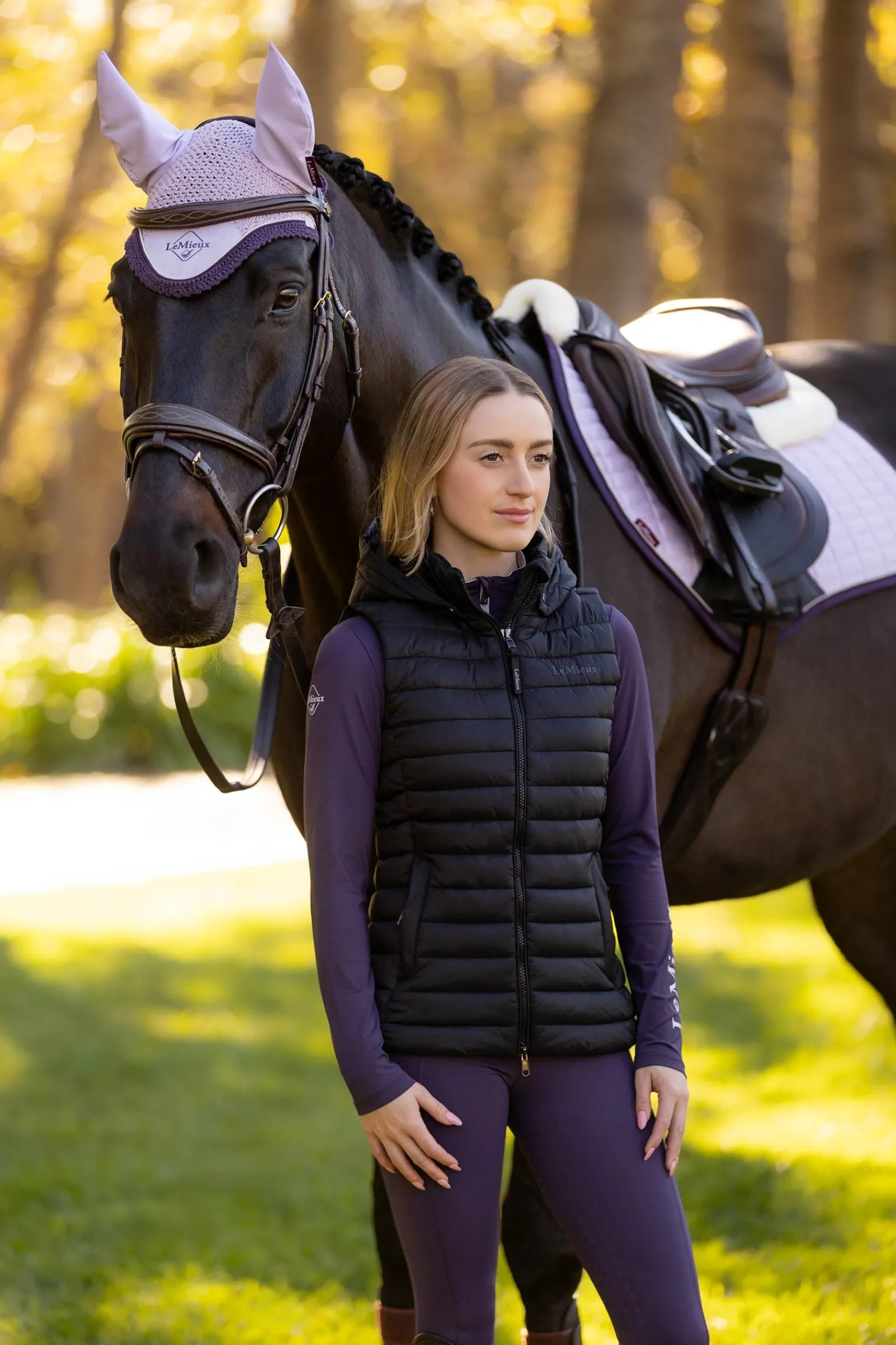 LeMieux Rose Damen-Steppweste mit Kapuze*Damen Mäntel & Jacken Für Damen