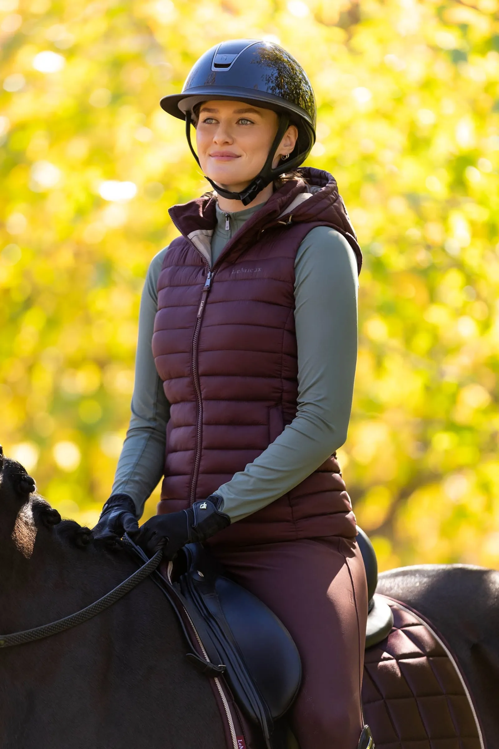 LeMieux Rose Damen-Steppweste mit Kapuze*Damen Mäntel & Jacken Für Damen