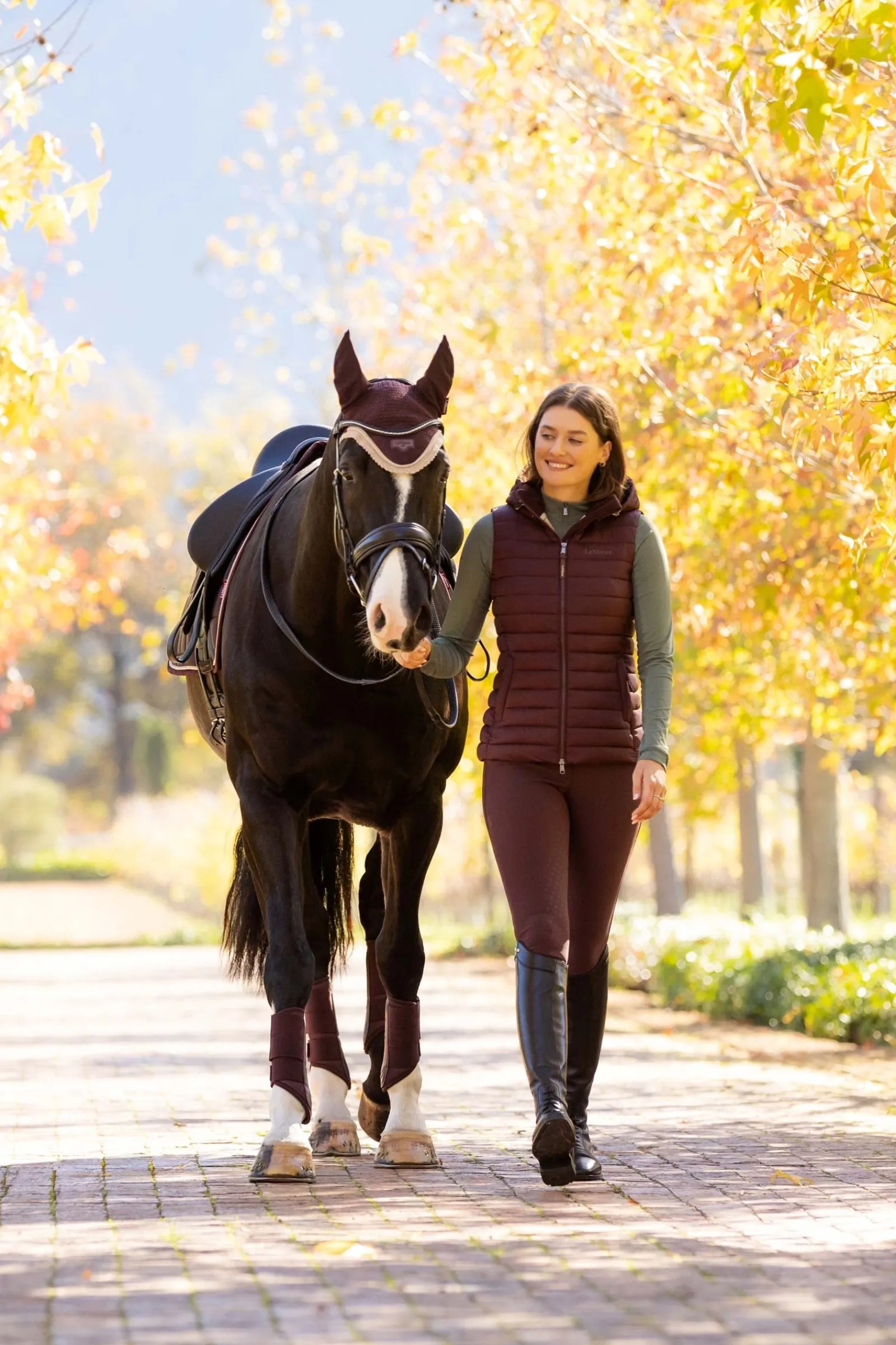 LeMieux Rose Damen-Steppweste mit Kapuze*Damen Mäntel & Jacken Für Damen