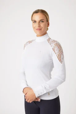 Horze Sylvie Damen Langarm-Turniershirt mit Spitze*Damen Shirts & Polos Für Damen