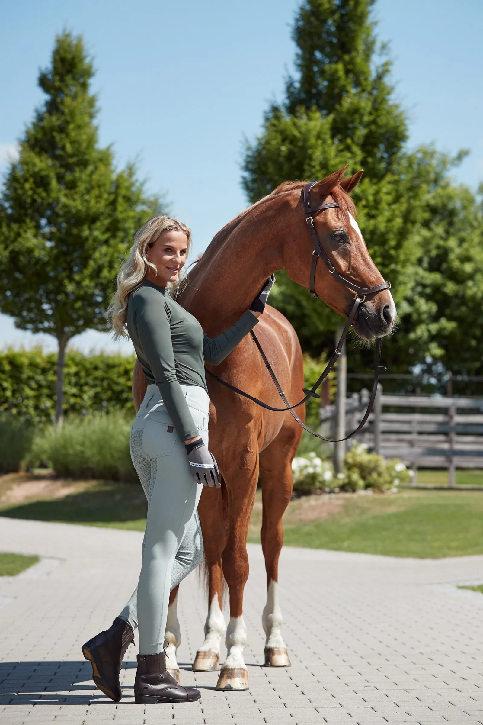 Horze Tara Damen Reithose mit Silikonvollbesatz und hohem Bund*Damen Reithose Für Damen Mit Vollbesatz