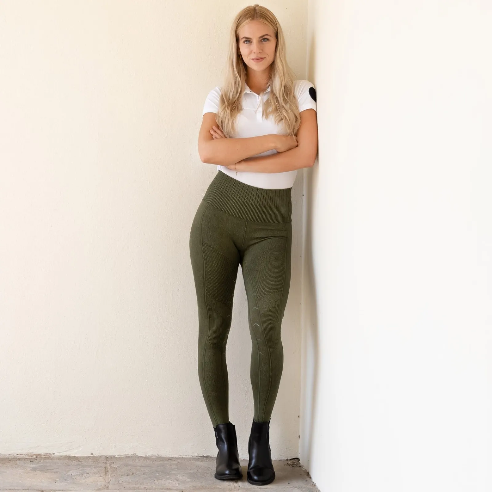 Horze Vanessa Reitleggings mit Vollbesatz, Nahtlos in Jeansoptik*Damen Reitleggings Für Damen