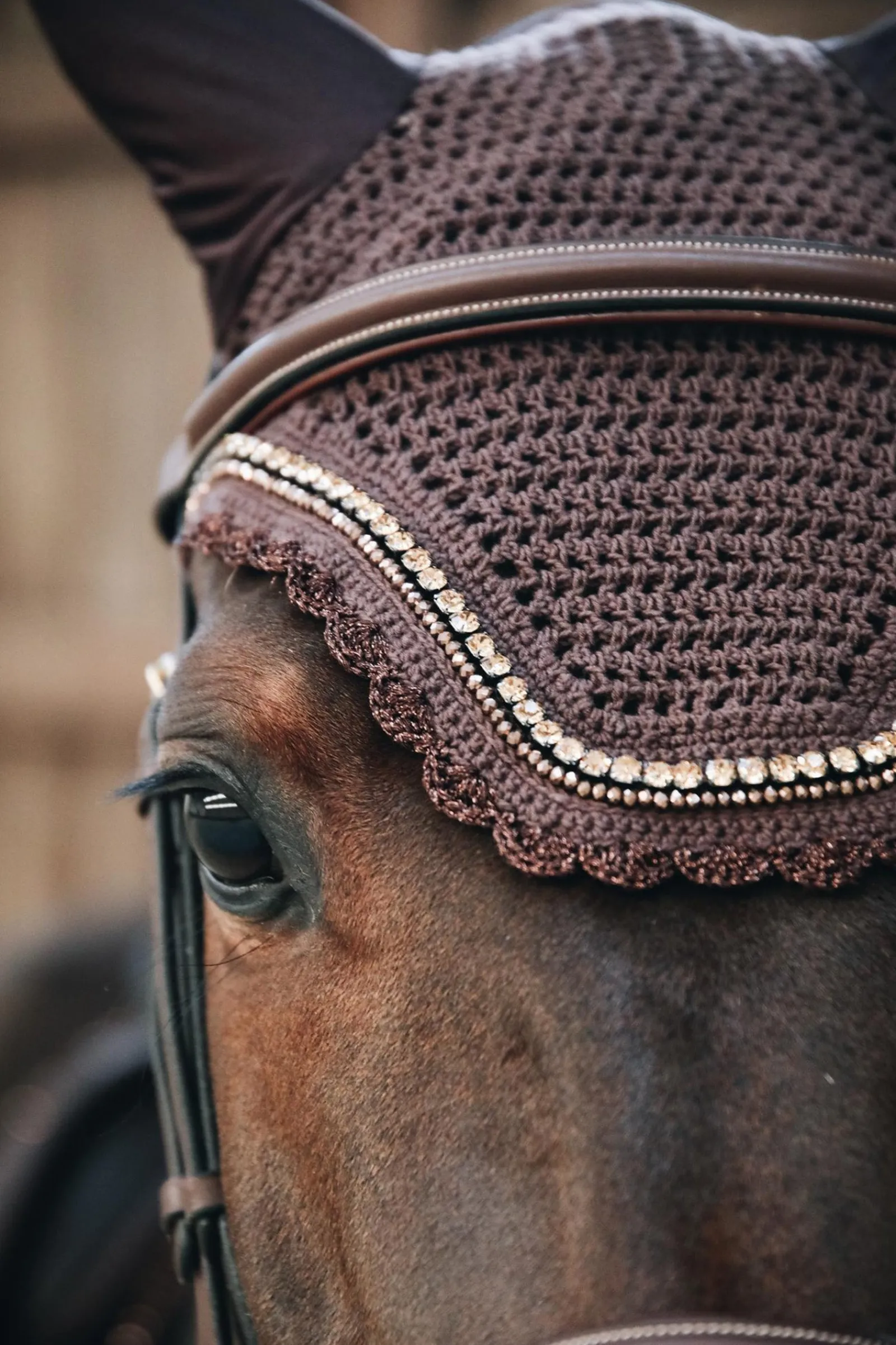 Kentucky Horsewear Wellington Stone & Pearl Fliegenhaube* Ohrenhauben|Ohrenhauben
