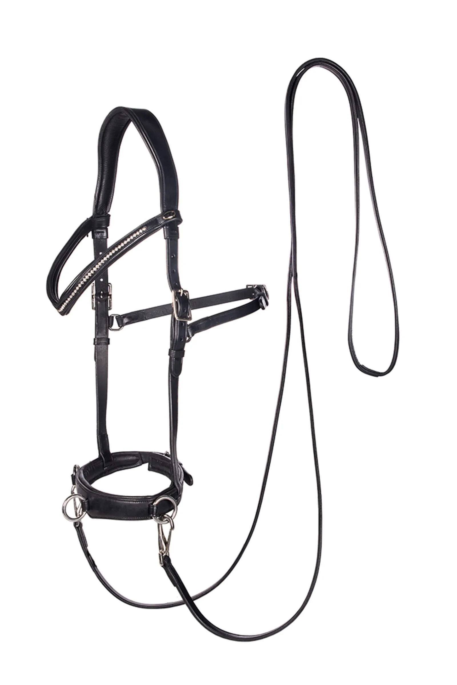 F.R.A. Freedom Riding Articles Wendy B Kappzaum, Gebisslose Trense, Lederzügel mit Clip* Hilfszügel|Trainingshilfen